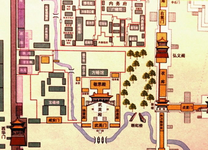 明清故宫手绘平面图