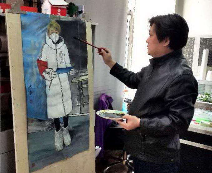 『』南海子文化名人名家刘慎为饱蘸浓墨致敬抗疫英雄