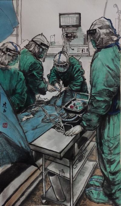 『』南海子文化名人名家刘慎为饱蘸浓墨致敬抗疫英雄