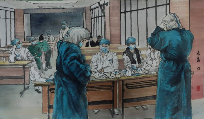 『』南海子文化名人名家刘慎为饱蘸浓墨致敬抗疫英雄