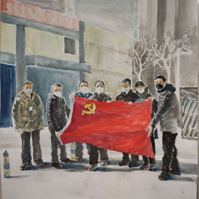 『』南海子文化名人名家刘慎为饱蘸浓墨致敬抗疫英雄