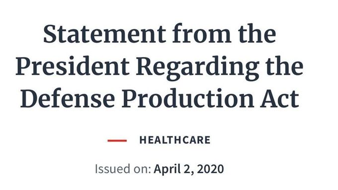 【国防生产法】特朗普全面启用国防生产法！点名七家公司生产呼吸机