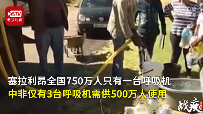 呼吸机▲全球卫生系统最薄弱国家，750万人口只有一台呼吸机！