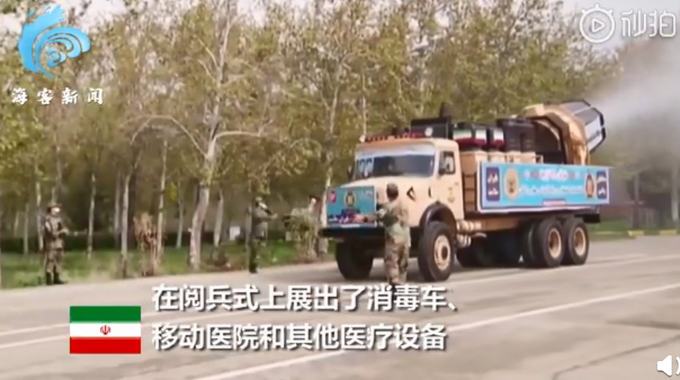 推荐：伊朗阅兵式展示医疗设备，官兵戴口罩检阅，医生和护士站在了前线