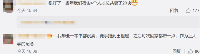 推荐高校毕业生宿舍门口卖书一天7吨！学生：心疼，4年的书只卖了15元