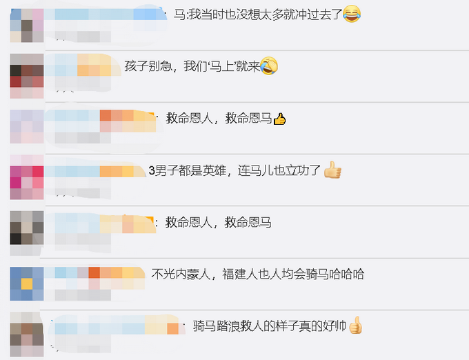 推荐|3男子骑马冲进海里救起12岁男孩，网友：像古代片的故事情节