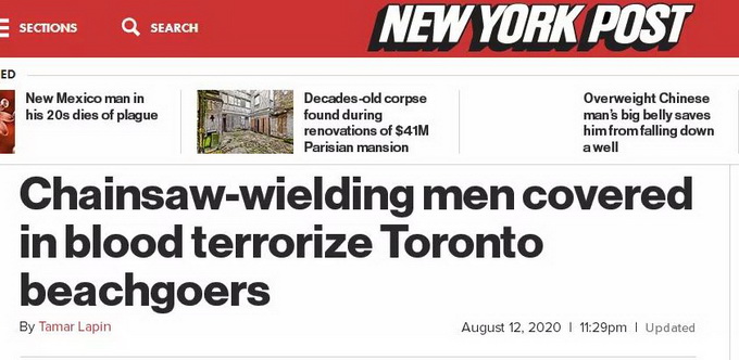 |加拿大海滩上演“电锯惊魂”，网友：太惊悚了！