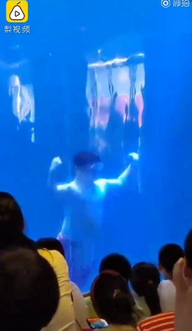 热点|在海洋公园表演的男子回应扮美人鱼被指油腻：临时救场，怕吓哭小孩