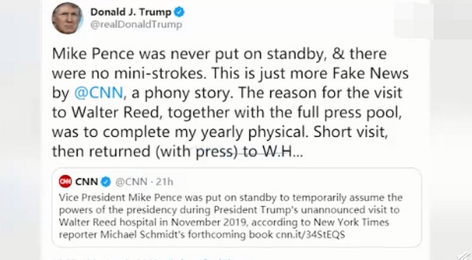 热点|特朗普否认自己曾中风：假新闻！在我身上从未发生过