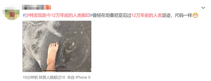 热点|沙特发现距今12万年前的人类脚印，网友：所以这是史前文明吗？