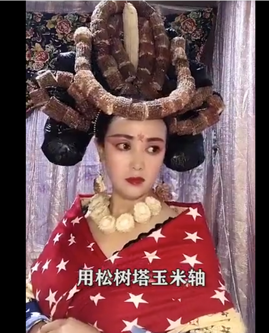 推荐|女子用食材做千件古装头饰，用完后还能吃，造型不重样看呆网友