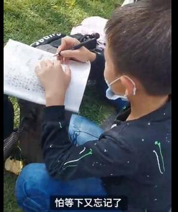 热点|11岁男孩游西湖时蹲地上写作文，称怕忘记这个感觉，网友：灵感都是瞬间