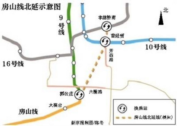 北京地铁房山线将北延至西南三环 房山到城区一条线可直达