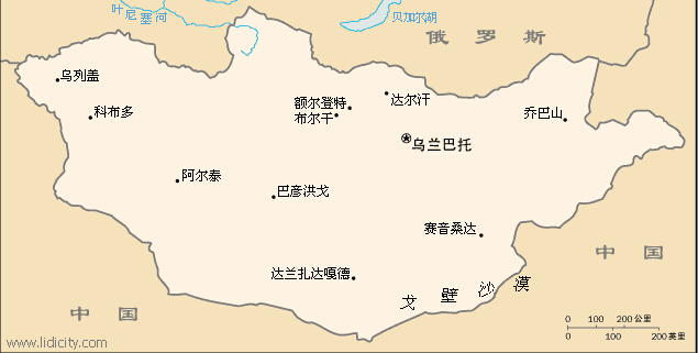 蒙古的海陆位置图片